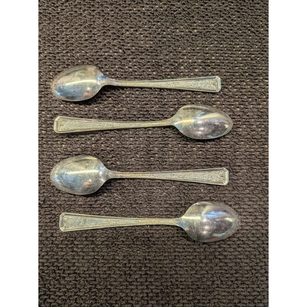 Vintage 1881 Rogers Oneida Proposal Teaspoons Set 4 Mid-Century Quiet Luxury